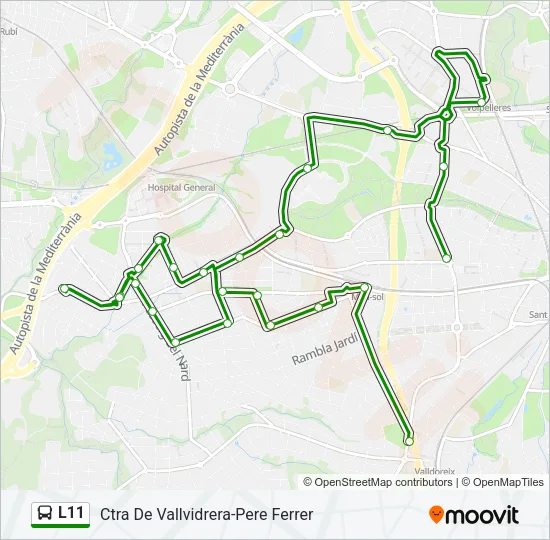 L11 Bus Line Map
