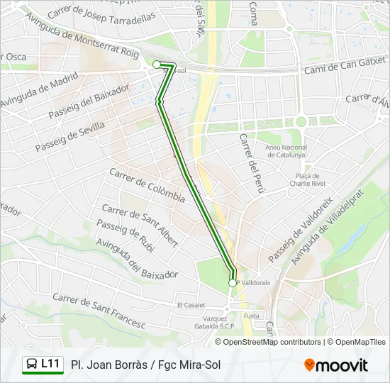 L11 Bus Line Map