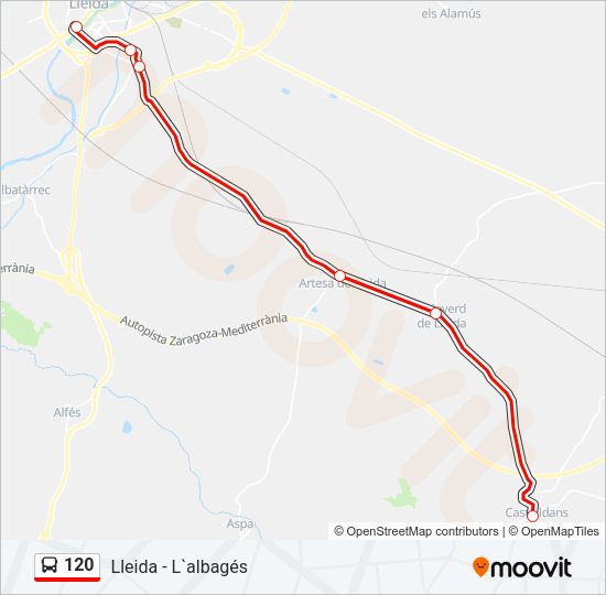 120 Bus Line Map