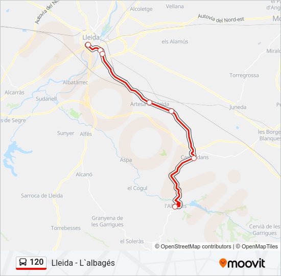 120 Bus Line Map