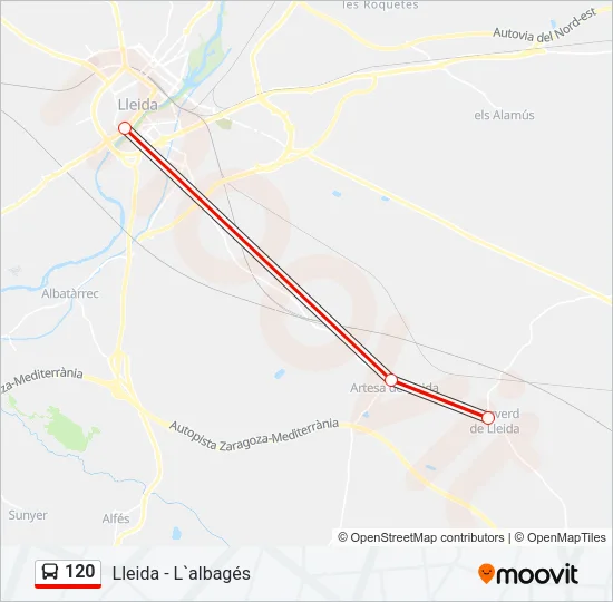 120 Bus Line Map