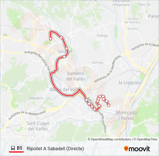 B5 Bus Line Map
