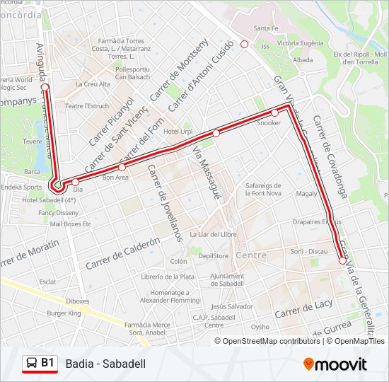 B1 Bus Line Map