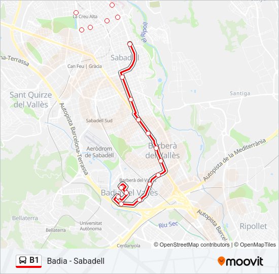 B1 Bus Line Map