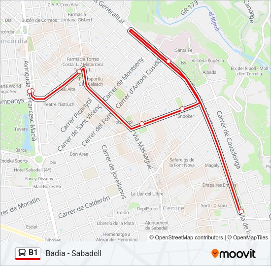 B1 Bus Line Map