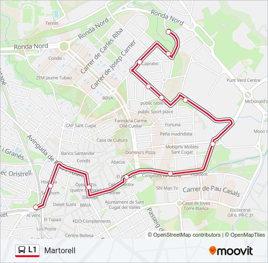 L1 Bus Line Map