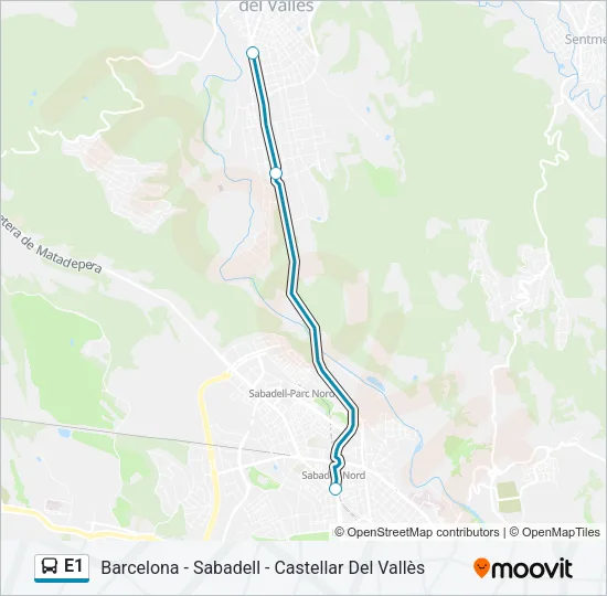 E1 Bus Line Map