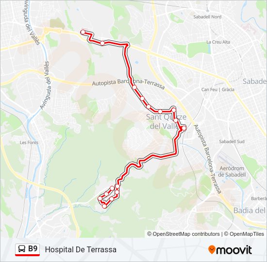 B9 Bus Line Map