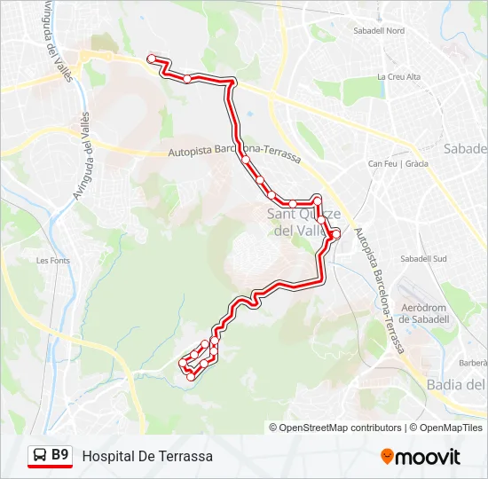 B9 Bus Line Map