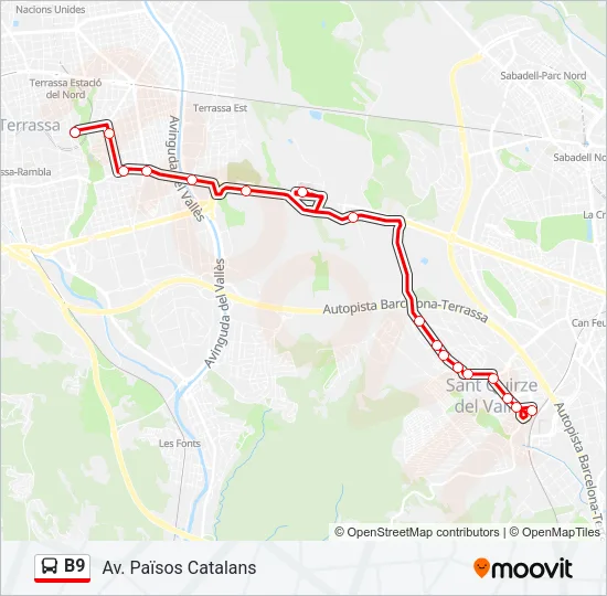 B9 Bus Line Map
