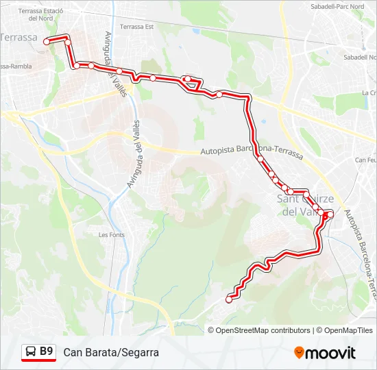 B9 Bus Line Map