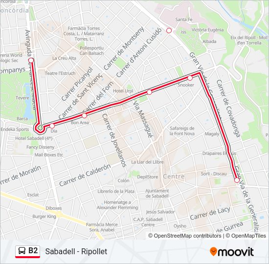 B2 Bus Line Map