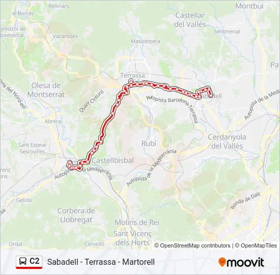 C2 bus Mapa de línia