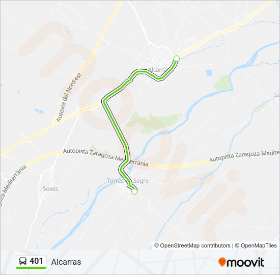 401 Bus Line Map