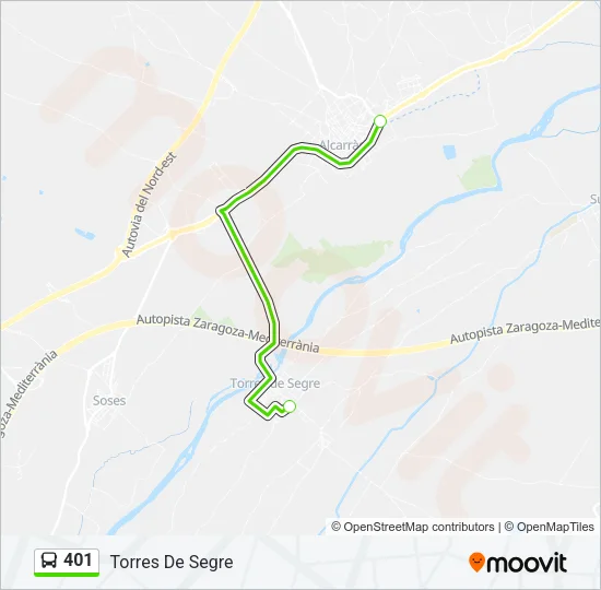 401 Bus Line Map