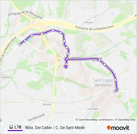 L7B bus Mapa de línia