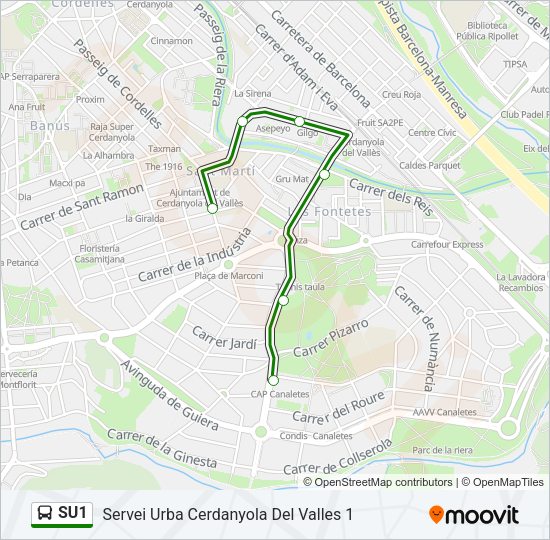SU1 Bus Line Map