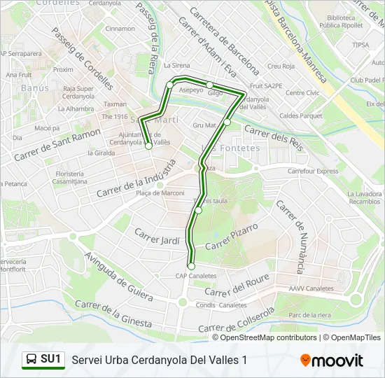SU1 Bus Line Map