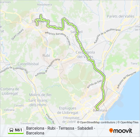 N61 Bus Line Map