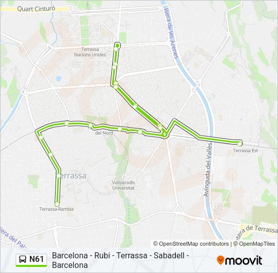 N61 Bus Line Map