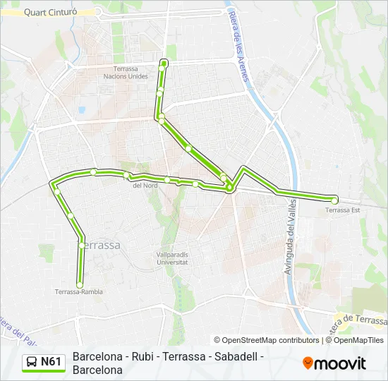 N61 Bus Line Map