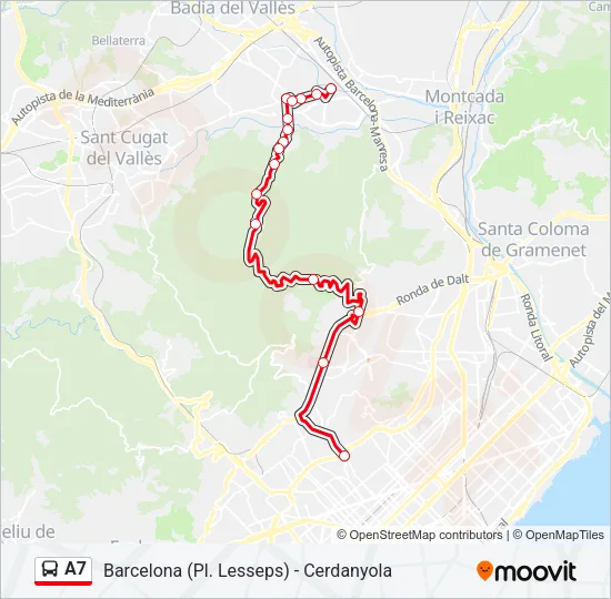 A7 Bus Line Map
