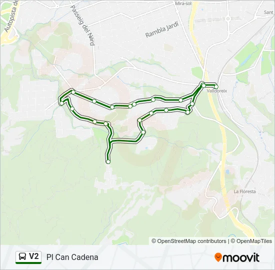 V2 bus Mapa de línia