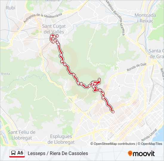 A6 Bus Line Map