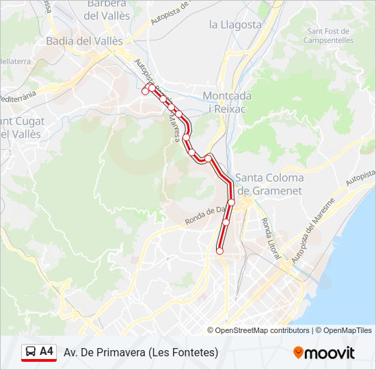 A4 Bus Line Map