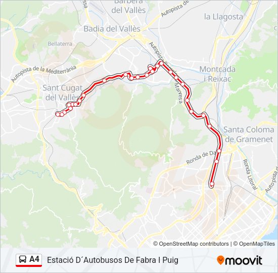 A4 Bus Line Map