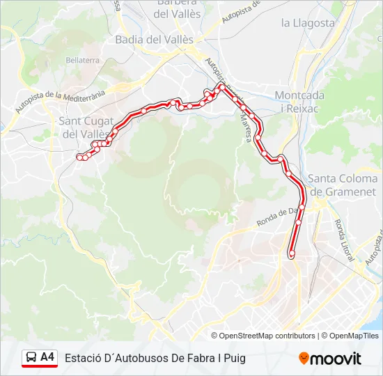 A4 bus Mapa de línia