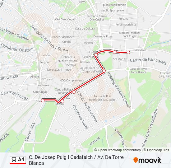 A4 Bus Line Map