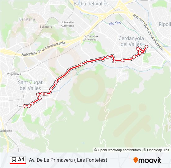 A4 Bus Line Map