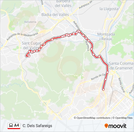 A4 Bus Line Map