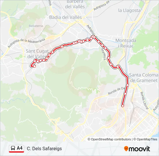 A4 Bus Line Map