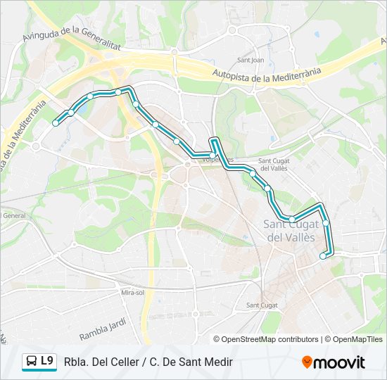 L9 Bus Line Map