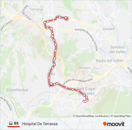 B8 Bus Line Map