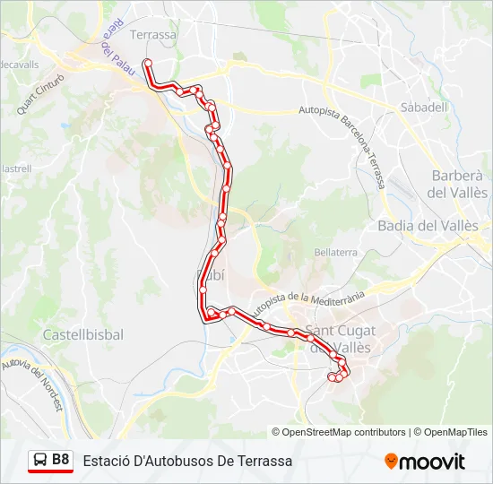 B8 Bus Line Map