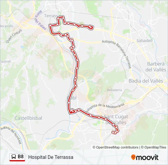 B8 Bus Line Map