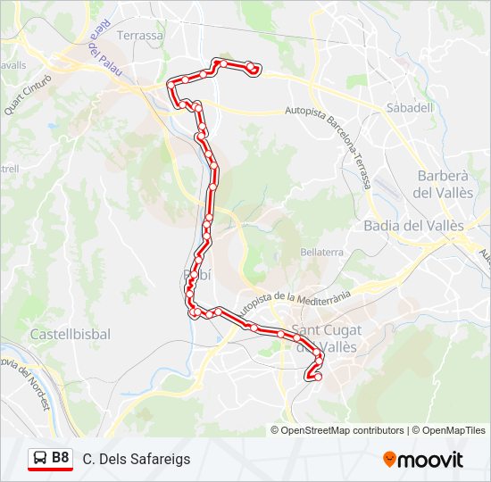 B8 Bus Line Map