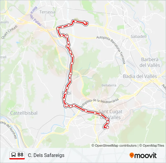 B8 Bus Line Map