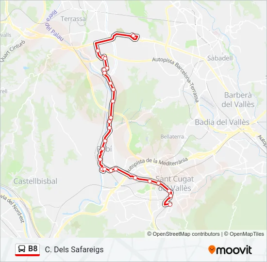 B8 Bus Line Map
