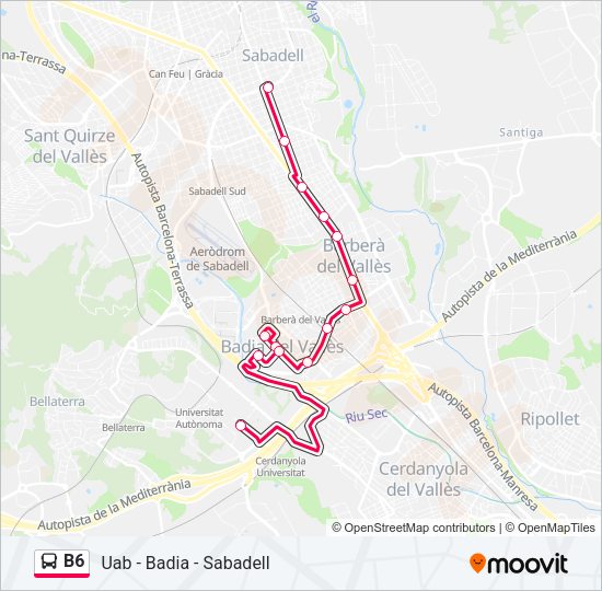 B6 Bus Line Map
