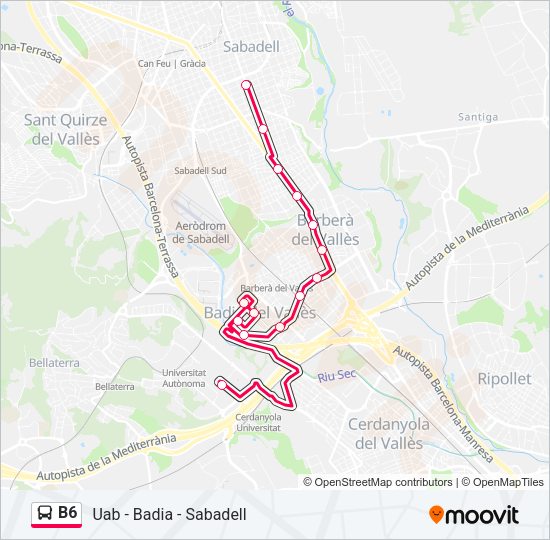 B6 Bus Line Map