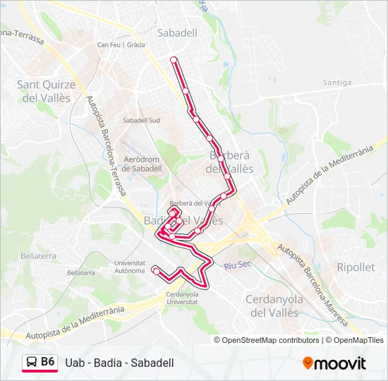 B6 Bus Line Map