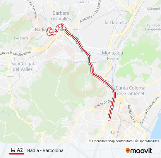 A2 Bus Line Map