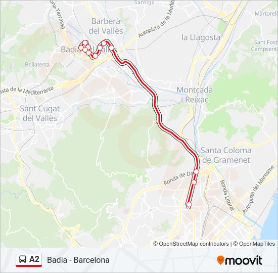 A2 Bus Line Map