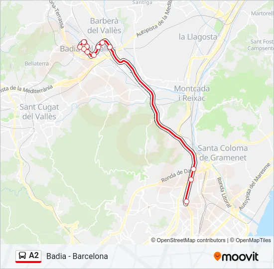 A2 Bus Line Map