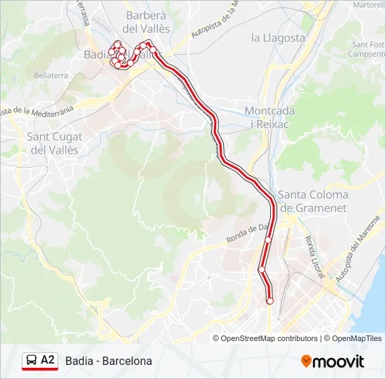 A2 Bus Line Map