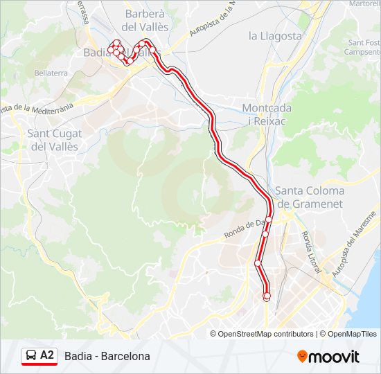 A2 Bus Line Map